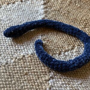 Blue chenille handmade plush snake
